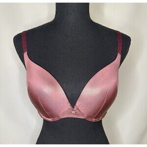 Savage X Fenty Push Up Sparkly Copper Bronze Plum Underwire Lined Bra 34DD *NEW*